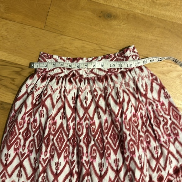 Pink Linen Loft Midi Skirt with Elastic Waist - Picture 3 of 7